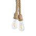 GLOBOSTAR® ROPE 01279 Boho Κρεμαστό Φωτιστικό Οροφής με Ντουί 2 x E27 AC 220-240V IP20 - Μπεζ - Μ30 x Π3.5 x Υ100cm - ledmania.gr