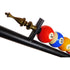 GloboStar® BILLIARD SERIES 01280 Vintage Κρεμαστό Φωτιστικό Φιγούρα Τρίφωτο 3 x E27 IP20 Mαύρο Μέταλλο με Μελί Γυαλί - Μ96 x Π25 x Υ30cm - ledmania.gr