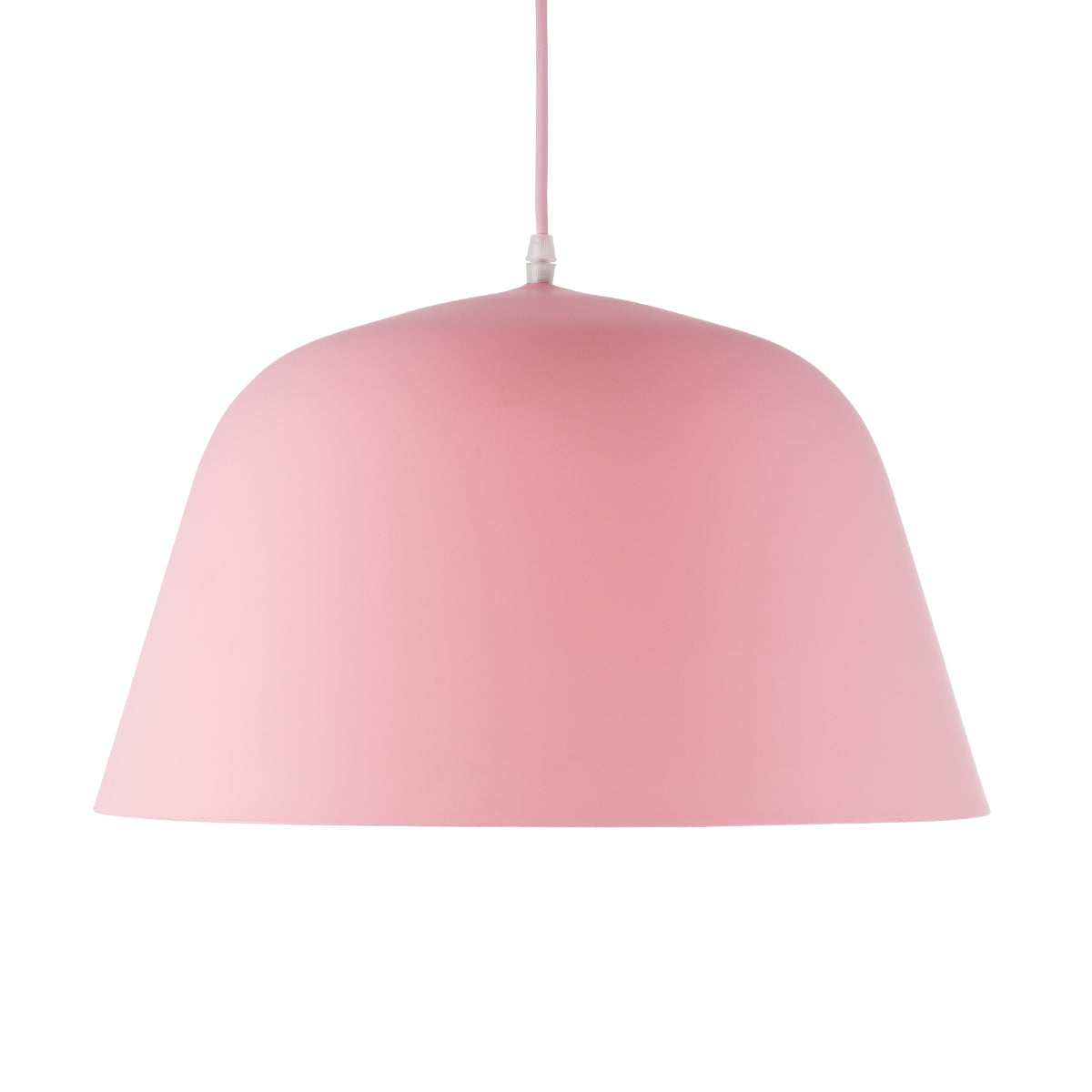 GloboStar® UPVALE 01284 Μοντέρνο Κρεμαστό Φωτιστικό Οροφής Μονόφωτο Ροζ Μεταλλικό Καμπάνα Φ40 x Y24cm - ledmania.gr