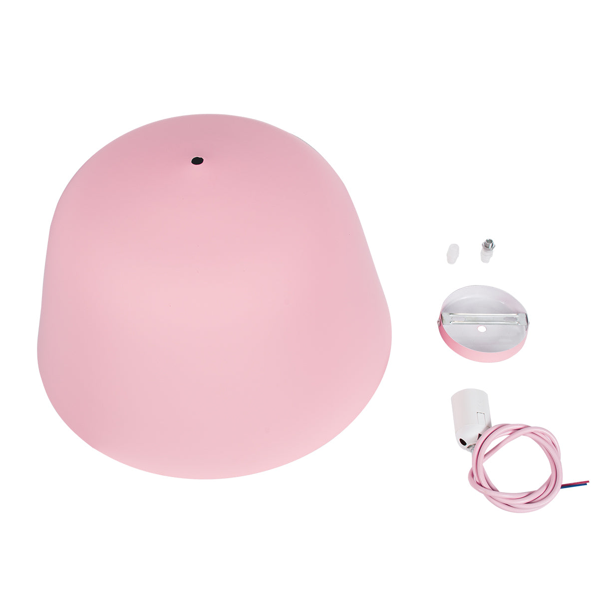 GloboStar® UPVALE 01284 Μοντέρνο Κρεμαστό Φωτιστικό Οροφής Μονόφωτο Ροζ Μεταλλικό Καμπάνα Φ40 x Y24cm - ledmania.gr