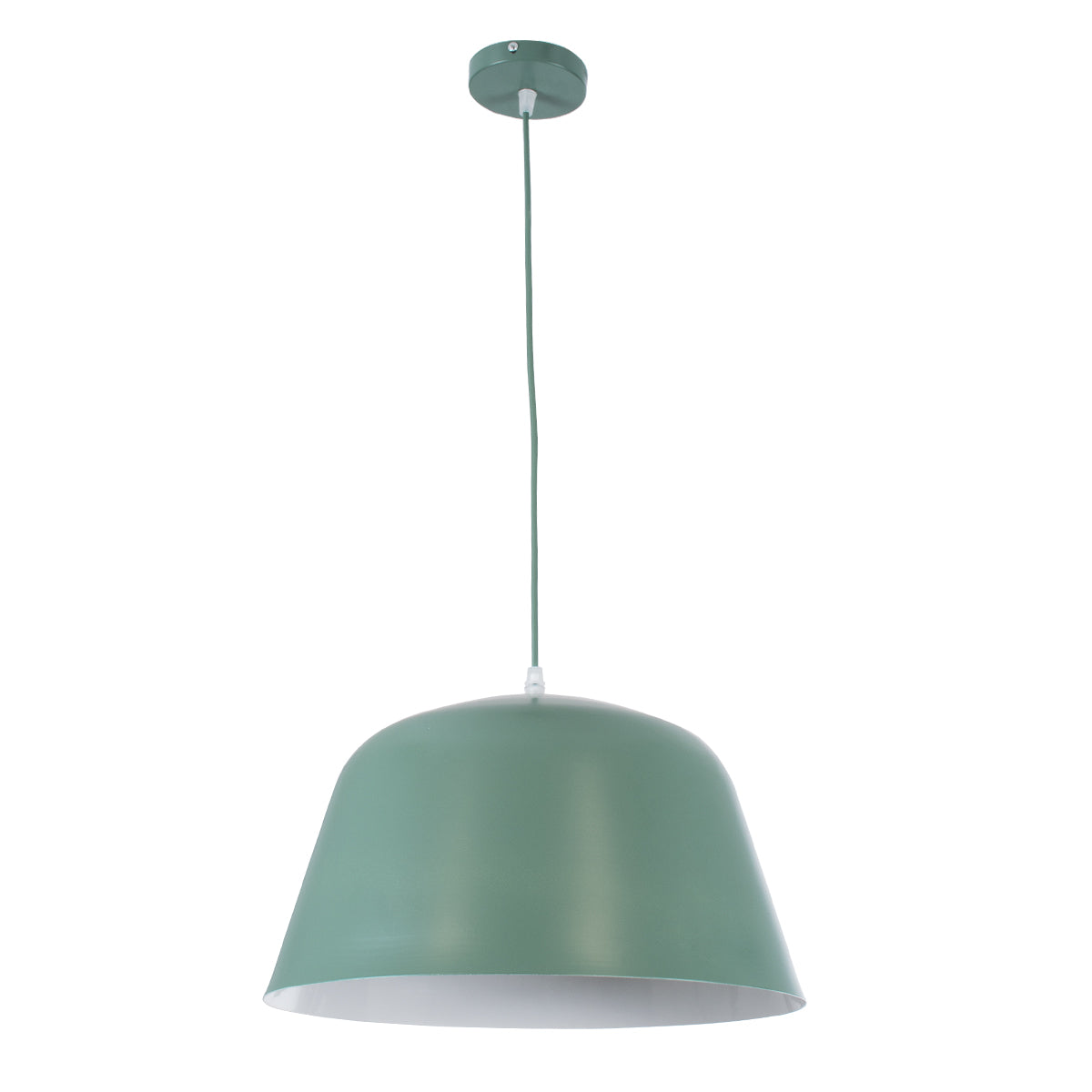 GLOBOSTAR® UPVALE 01285 Μοντέρνο Κρεμαστό Φωτιστικό Οροφής με Ντουί 1 x E27 AC 220-240V IP20 - Πράσινο & Λευκό - Μ40 x Π40 x Υ24cm - ledmania.gr