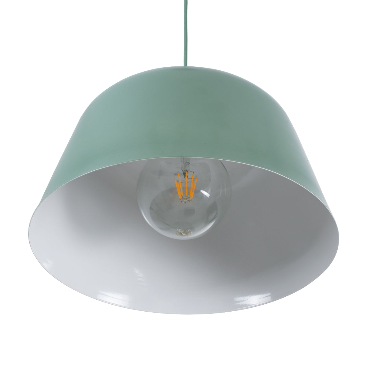 GLOBOSTAR® UPVALE 01285 Μοντέρνο Κρεμαστό Φωτιστικό Οροφής με Ντουί 1 x E27 AC 220-240V IP20 - Πράσινο & Λευκό - Μ40 x Π40 x Υ24cm - ledmania.gr