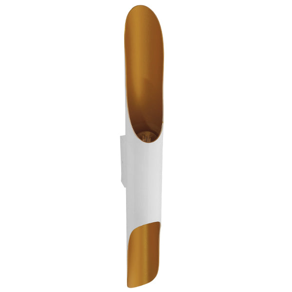 GLOBOSTAR® ESTERINA 01303 Μοντέρνο Φωτιστικό Τοίχου - Απλίκα με Ντουί 2 x E27 AC 220-240V IP20 - Λευκό & Χρυσό - Μ5.5 x Π8 x Υ60cm
