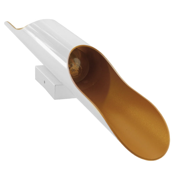 GLOBOSTAR® ESTERINA 01303 Μοντέρνο Φωτιστικό Τοίχου - Απλίκα με Ντουί 2 x E27 AC 220-240V IP20 - Λευκό & Χρυσό - Μ5.5 x Π8 x Υ60cm