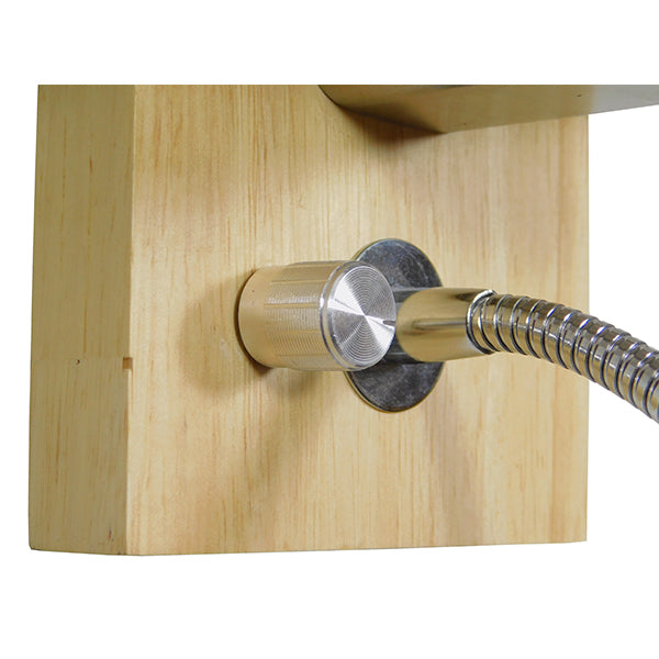 GloboStar® SUTTON 01316 Μοντέρνο Επιτοίχιο Φωτιστικό Απλίκα με LED Βραχίονα Δίφωτο 1 x E27 IP20 Μπεζ Ξύλο, Λευκό Γυαλί με Ασημί Μέταλλο - Μ15 x Π20 x Υ22.5cm - ledmania.gr