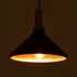 GloboStar® CALYPSO 01334-A Μοντέρνο Κρεμαστό Φωτιστικό Οροφής Μονόφωτο 1 x E27 Μαύρο - Χρυσό Μεταλλικό με Ξύλινη Βάση Καμπάνα Φ36 x Υ30cm - ledmania.gr