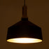 GloboStar® CALYPSO 01334-B Μοντέρνο Κρεμαστό Φωτιστικό Οροφής Μονόφωτο 1 x E27 Μαύρο - Χρυσό Μεταλλικό με Ξύλινη Βάση Καμπάνα Φ36 x Υ35cm - ledmania.gr