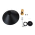 GloboStar® CALYPSO 01334-A Μοντέρνο Κρεμαστό Φωτιστικό Οροφής Μονόφωτο 1 x E27 Μαύρο - Χρυσό Μεταλλικό με Ξύλινη Βάση Καμπάνα Φ36 x Υ30cm - ledmania.gr