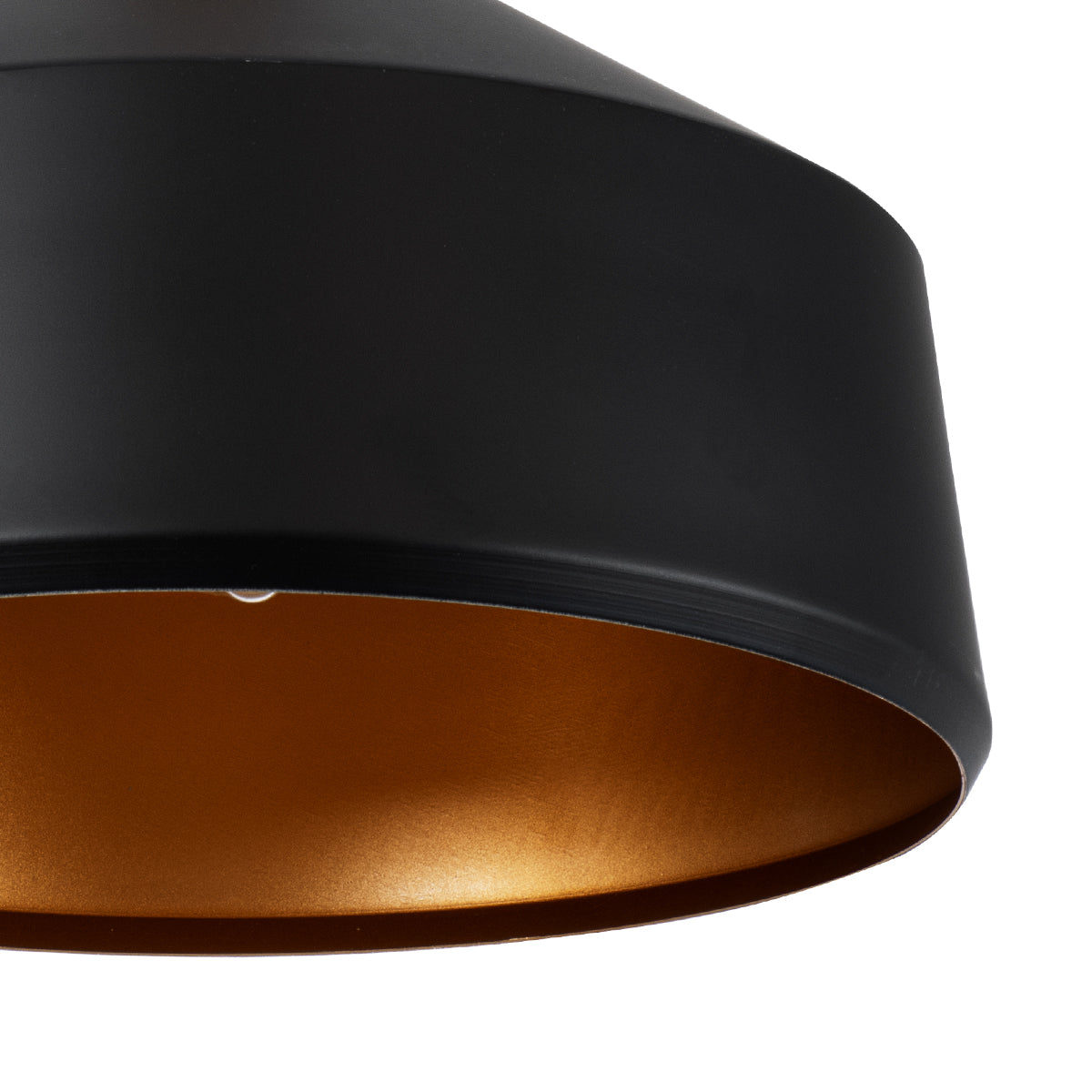 GloboStar® CALYPSO 01334-B Μοντέρνο Κρεμαστό Φωτιστικό Οροφής Μονόφωτο 1 x E27 Μαύρο - Χρυσό Μεταλλικό με Ξύλινη Βάση Καμπάνα Φ36 x Υ35cm - ledmania.gr