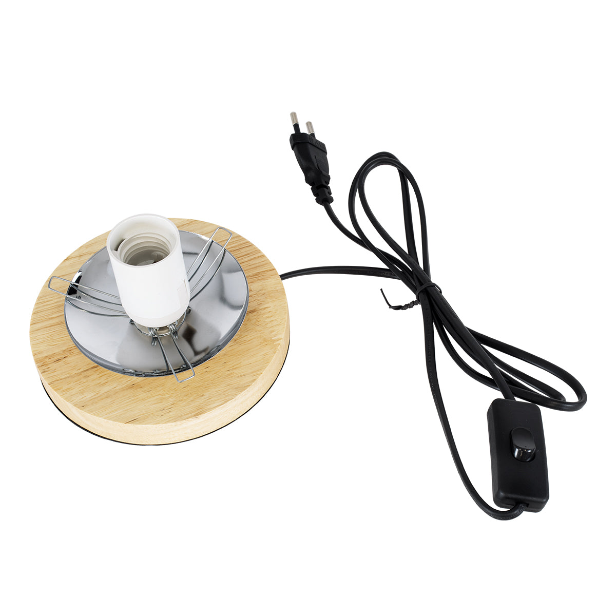 GLOBOSTAR® OCEANA 01338 Boho Επιτραπέζιο Φωτιστικό Πορτατίφ με Ντουί 1 x E27 AC 220-240V IP20 - Μαύρο & Μπεζ - M20 x Π20 x Υ22cm