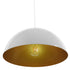 GloboStar® LUNE 01339 Μοντέρνο Κρεμαστό Φωτιστικό Οροφής Μονόφωτο Λευκό Χρυσό Μεταλλικό Καμπάνα Φ40 x Υ20cm - ledmania.gr