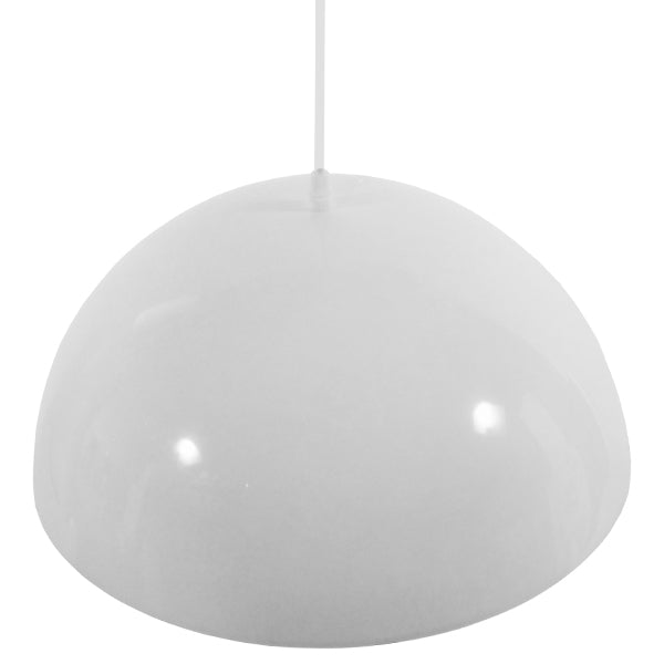 GloboStar® LUNE 01339 Μοντέρνο Κρεμαστό Φωτιστικό Οροφής Μονόφωτο Λευκό Χρυσό Μεταλλικό Καμπάνα Φ40 x Υ20cm - ledmania.gr
