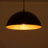 GloboStar® LUNE 01341 Μοντέρνο Κρεμαστό Φωτιστικό Καμπάνα Μονόφωτο 1 x E27 IP20 Μαύρο & Χρυσό Μέταλλο - Μ40 x Π40 x Υ20cm - ledmania.gr