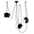 GloboStar® JASPER 01375 SET 3 Μοντέρνα Κρεμαστά Φωτιστικά Οροφής Τρίφωτο 3 x E27 Μαύρα Λευκά Μεταλλικά Καμπάνα Φ25 x Υ22cm - ledmania.gr