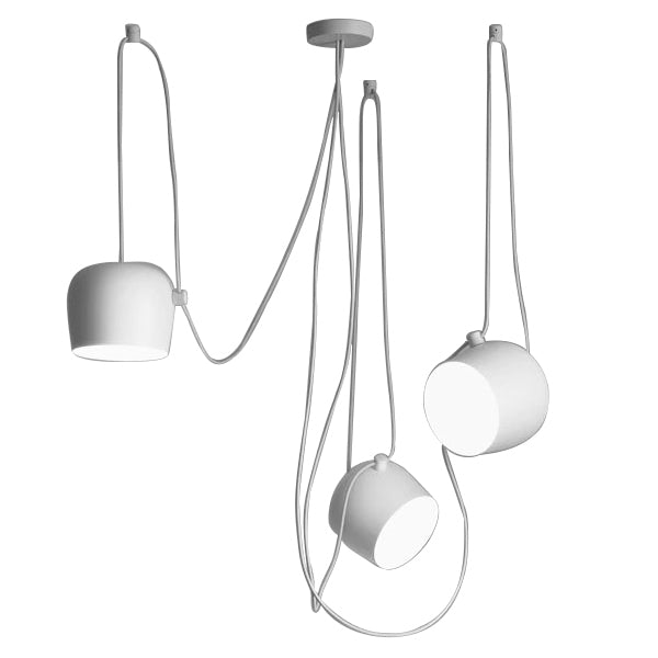 GloboStar® JASPER 01376 SET 3 Μοντέρνα Κρεμαστά Φωτιστικά Οροφής Τρίφωτο 3 x E27 Λευκά Μεταλλικά Καμπάνα Φ25 x Υ22cm - ledmania.gr