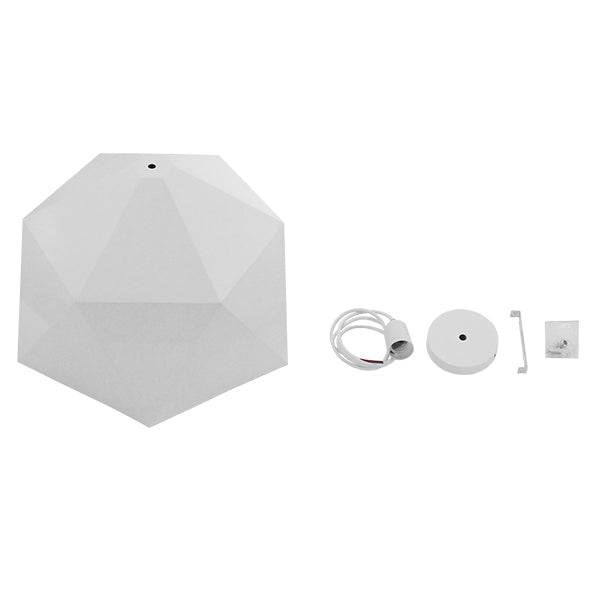 GLOBOSTAR® HEXAGON 01378 Μοντέρνο Κρεμαστό Φωτιστικό Οροφής με Ντουί 1 x E27 AC 220-240V IP20 - Λευκό & Χρυσό - Μ46 x Π46 x Y25cm - ledmania.gr