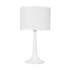 GloboStar® AMBROSIA 01395 Μοντέρνο Επιτραπέζιο Φωτιστικό Πορτατίφ Μονόφωτο 1 x E27 IP20 Λευκό Μέταλλo με Λευκό Ύφασμα - Μ25 x Π25 x Υ46cm - ledmania.gr