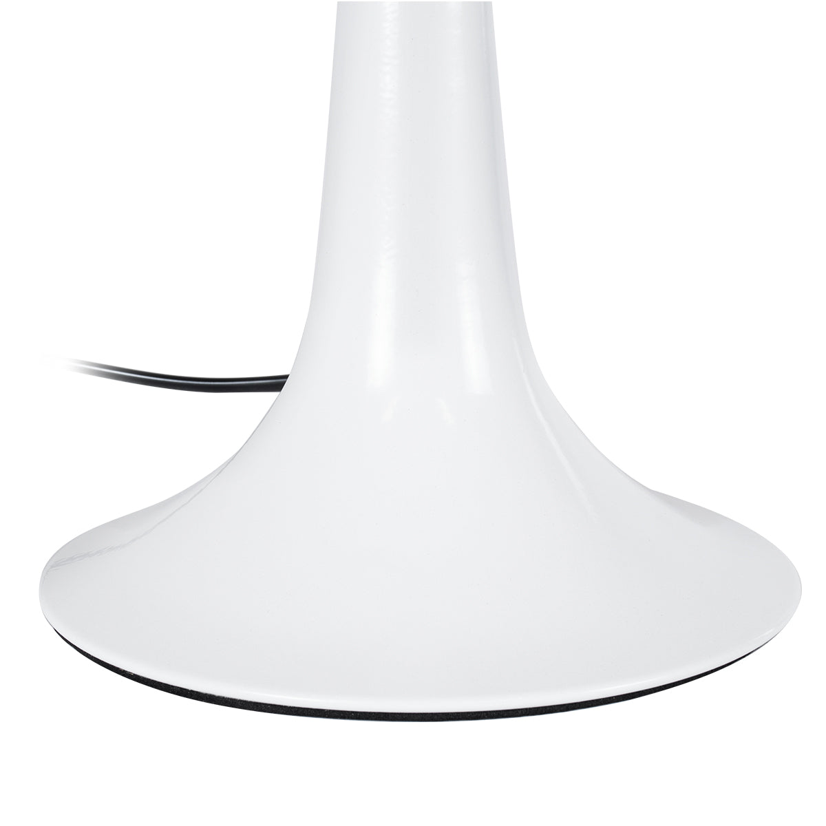 GloboStar® AMBROSIA 01395 Μοντέρνο Επιτραπέζιο Φωτιστικό Πορτατίφ Μονόφωτο 1 x E27 IP20 Λευκό Μέταλλo με Λευκό Ύφασμα - Μ25 x Π25 x Υ46cm - ledmania.gr