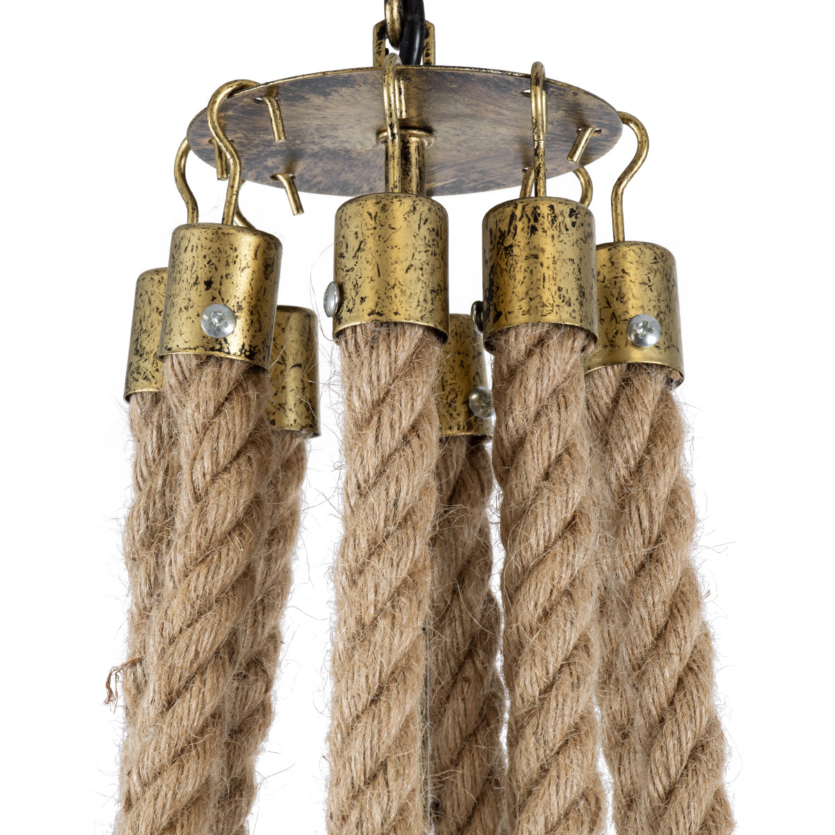 GLOBOSTAR® VICTORIAN 01405 Vintage Κρεμαστό Φωτιστικό Οροφής με Ντουί 8 x E14 AC 220-240V IP20 - Μπρούτζινο Εφέ Σκουριάς & Μπεζ - Μ87 x Π87 x Υ80cm - ledmania.gr