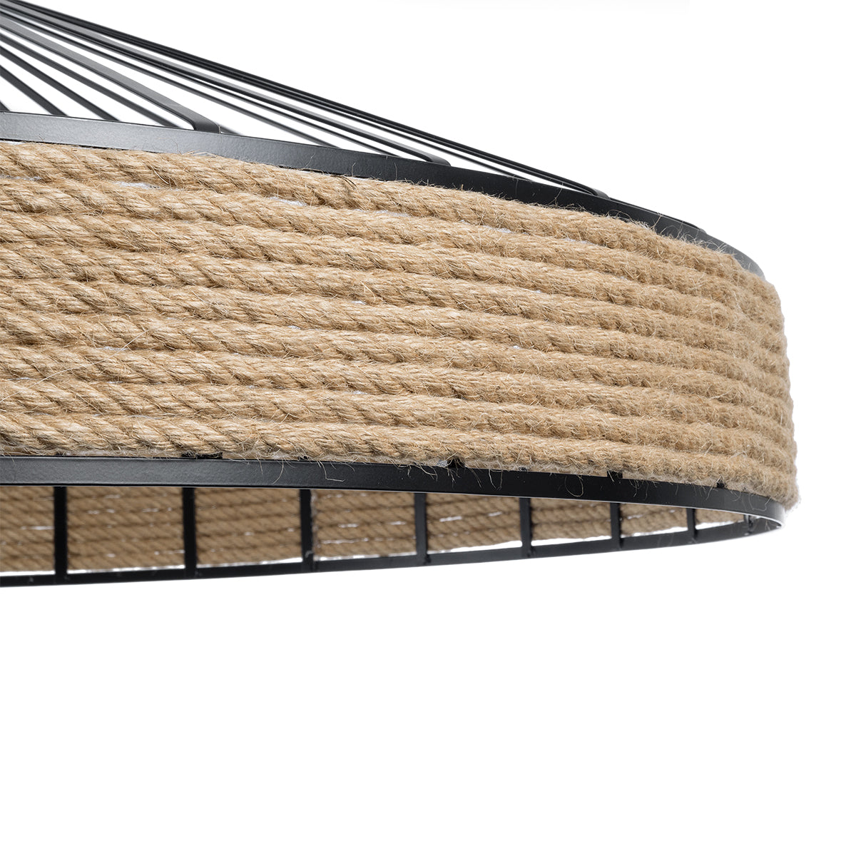 GLOBOSTAR® SAHARA 01416 Boho Κρεμαστό Φωτιστικό Οροφής με Ντουί 1 x E27 AC 220-240V IP20 - Μπεζ & Μαύρο - Μ80 x Π80 x Y25cm - ledmania.gr