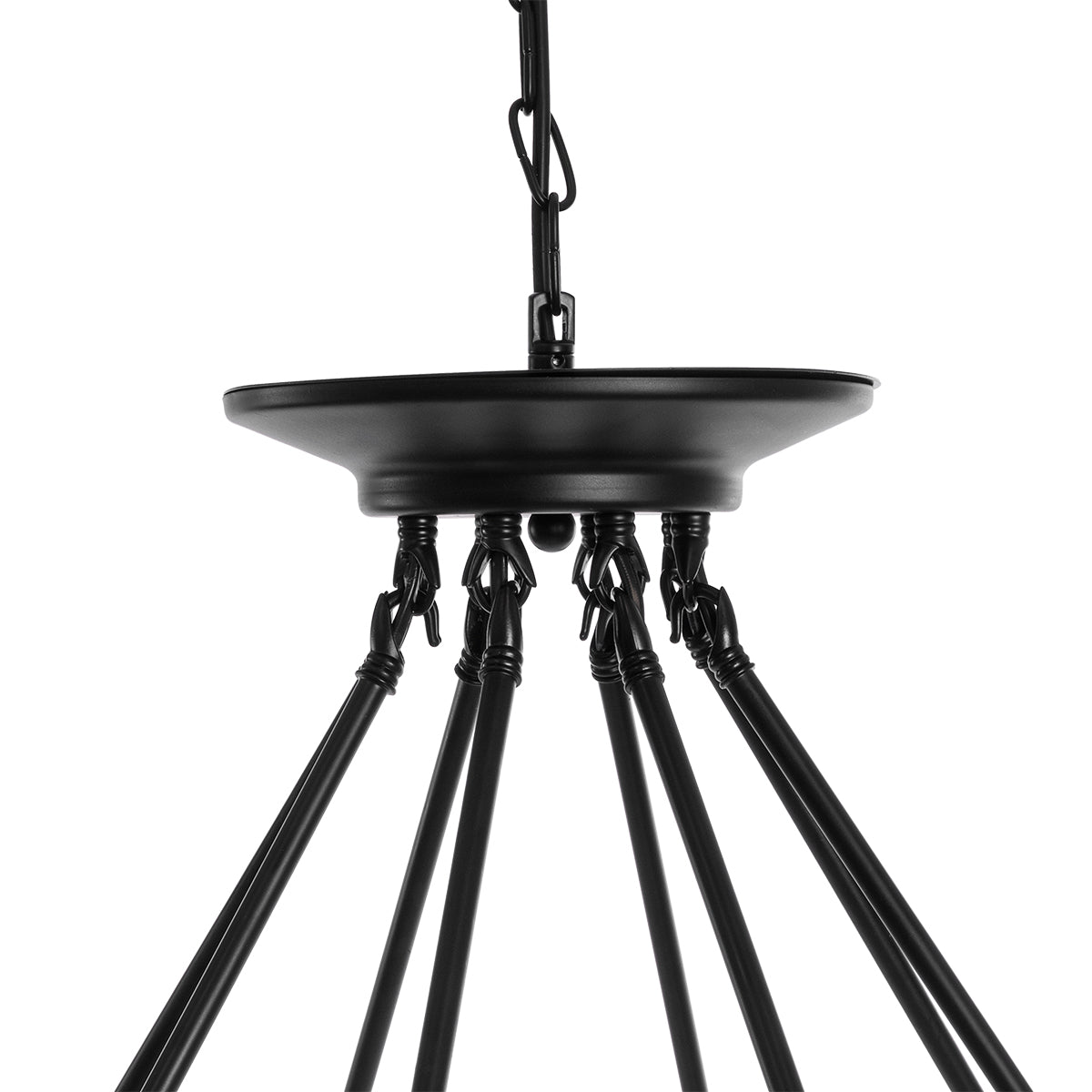 GLOBOSTAR® MILLBANK 01423 Vintage Κρεμαστό Φωτιστικό Οροφής με Ντουί 8 x E27 AC 220-240V IP20 - Μαύρο & Μπεζ - Μ80 x Π80 x Y54cm - ledmania.gr