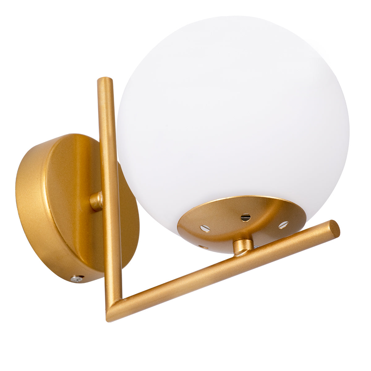 GLOBOSTAR® JADA 01426 Μοντέρνο Φωτιστικό Τοίχου - Απλίκα με Ντουί 1 x E27 AC 220-240V IP20 - Χρυσό & Λευκό - Μ15 x Π21.5 x Υ18cm - ledmania.gr