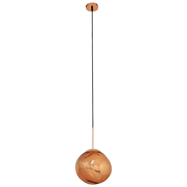 GLOBOSTAR® DIXAR 01461 Μοντέρνο Κρεμαστό Φωτιστικό Οροφής με Ντουί 1 x E27 AC 220-240V IP20 - Χάλκινο Φιμέ - Μ28 x Π28 x Υ40cm - ledmania.gr