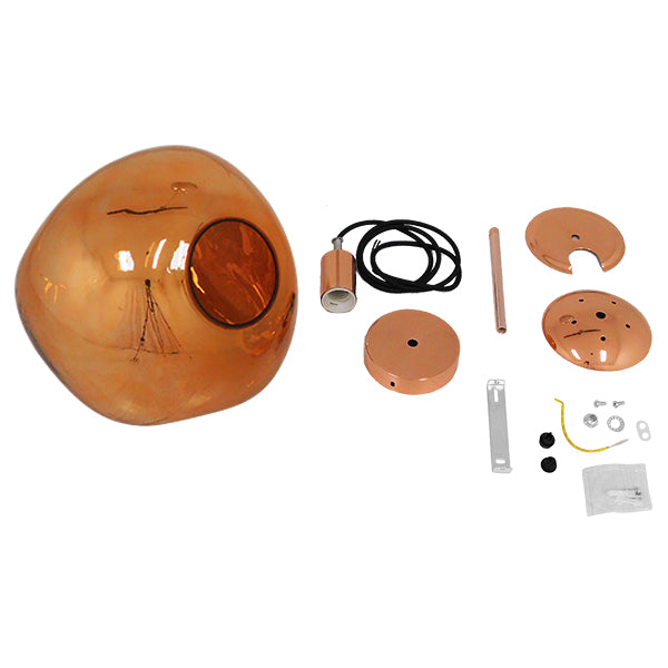GLOBOSTAR® DIXAR 01461 Μοντέρνο Κρεμαστό Φωτιστικό Οροφής με Ντουί 1 x E27 AC 220-240V IP20 - Χάλκινο Φιμέ - Μ28 x Π28 x Υ40cm - ledmania.gr