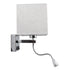 GloboStar® ELEGANT 01495 Μοντέρνο Επιτοίχιο Φωτιστικό Απλίκα με LED Βραχίονα Δίφωτο 1 x E27 IP20 Λευκό Ύφασμα με Ασημί Μέταλλο - Μ17 x Π21 x Υ43cm - ledmania.gr