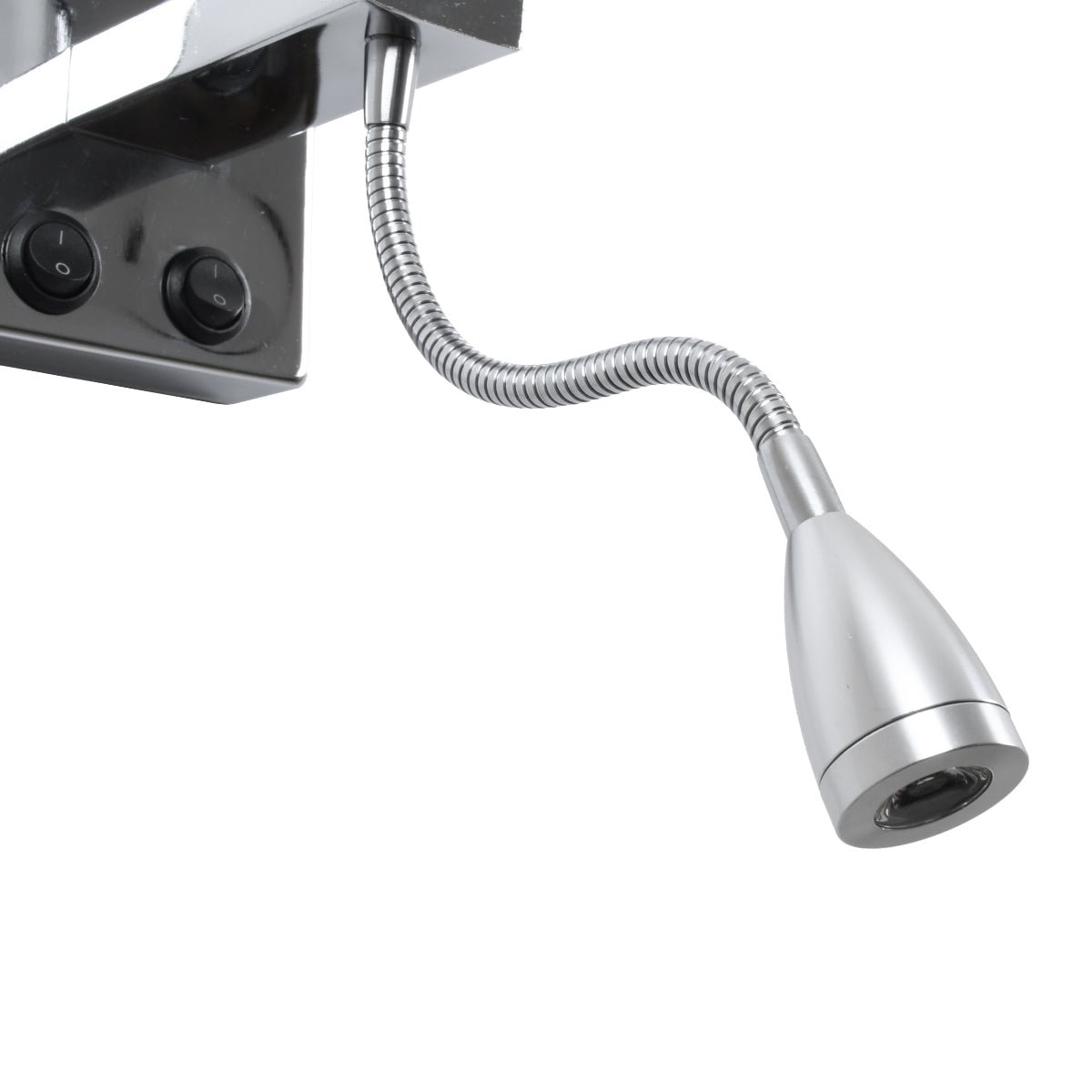 GloboStar® ELEGANT 01495 Μοντέρνο Επιτοίχιο Φωτιστικό Απλίκα με LED Βραχίονα Δίφωτο 1 x E27 IP20 Λευκό Ύφασμα με Ασημί Μέταλλο - Μ17 x Π21 x Υ43cm - ledmania.gr