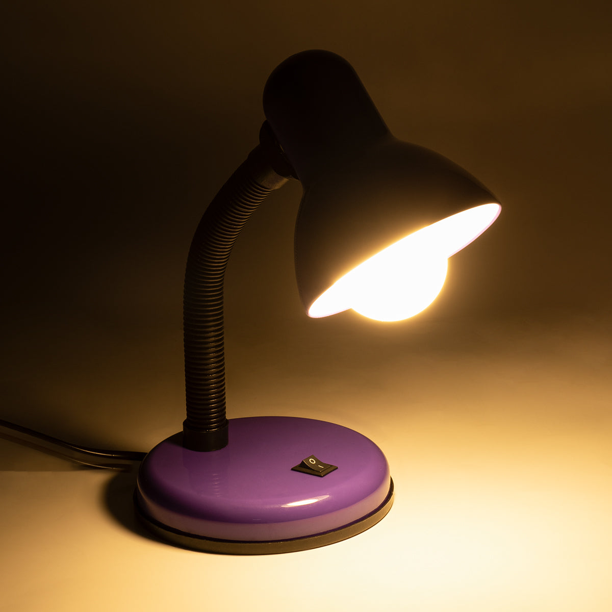 GLOBOSTAR® STUDENT 01537 Μοντέρνο Επιτραπέζιο Φωτιστικό Πορτατίφ με Ντουί 1 x E27 AC 220-240V IP20 - Μωβ - Μ12 x Π12 x Υ32cm - ledmania.gr