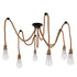 GloboStar® ATROX 01547 Vintage Φωτιστικό Ανάρτηση Πολύφωτο 6 x E27 IP20 Μπεζ Σχοινί 6 x 2 Μέτρα - ledmania.gr