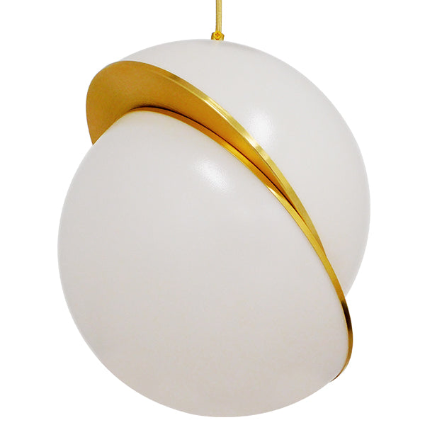 GLOBOSTAR® HUDSON 01555 Μοντέρνο Κρεμαστό Φωτιστικό Οροφής με Ντουί 1 x E27 AC 220-240V IP20 - Λευκό & Χρυσό - Μ30 x Π30 x Υ34cm - ledmania.gr