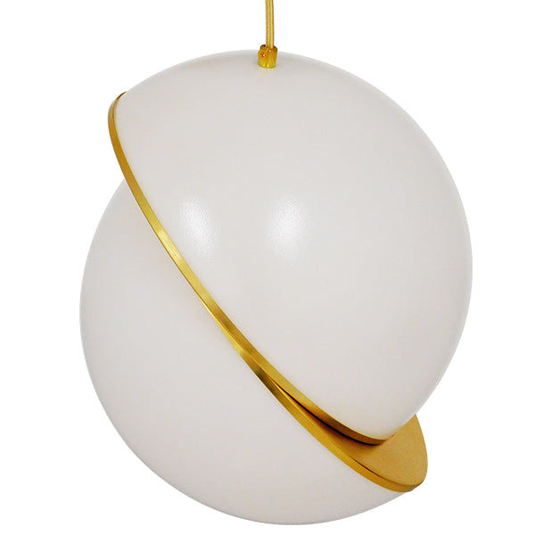 GLOBOSTAR® HUDSON 01555 Μοντέρνο Κρεμαστό Φωτιστικό Οροφής με Ντουί 1 x E27 AC 220-240V IP20 - Λευκό & Χρυσό - Μ30 x Π30 x Υ34cm - ledmania.gr