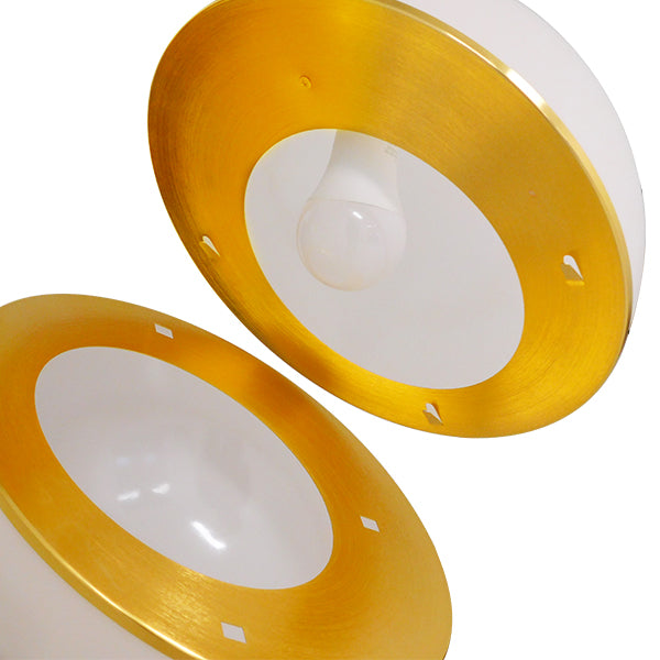 GLOBOSTAR® HUDSON 01555 Μοντέρνο Κρεμαστό Φωτιστικό Οροφής με Ντουί 1 x E27 AC 220-240V IP20 - Λευκό & Χρυσό - Μ30 x Π30 x Υ34cm - ledmania.gr
