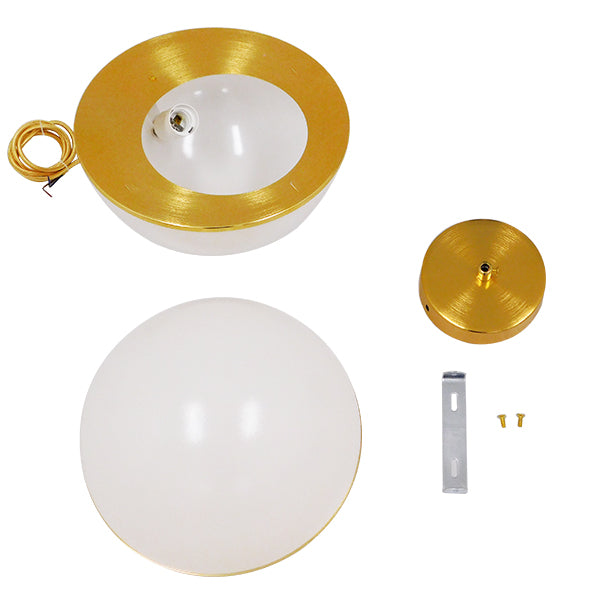 GLOBOSTAR® HUDSON 01555 Μοντέρνο Κρεμαστό Φωτιστικό Οροφής με Ντουί 1 x E27 AC 220-240V IP20 - Λευκό & Χρυσό - Μ30 x Π30 x Υ34cm - ledmania.gr