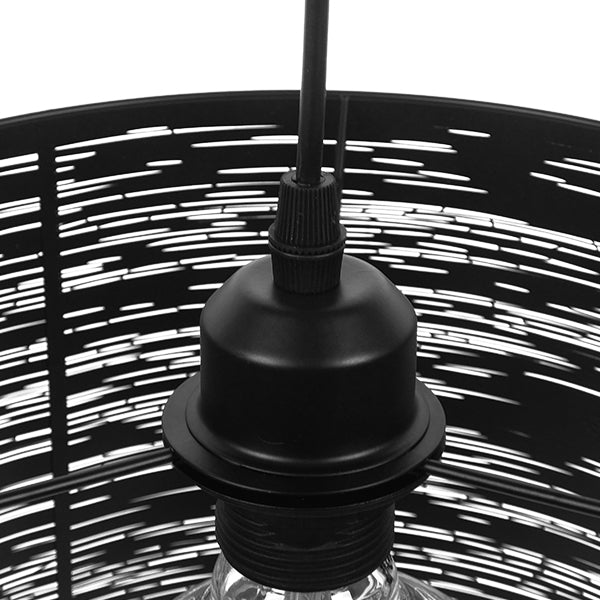 GLOBOSTAR® ACCADEMIA 01556 Μοντέρνο Κρεμαστό Φωτιστικό Οροφής με Ντουί 1 x E27 AC 220-240V IP20 - Μαύρο - Μ35 x Π35 x Υ25cm - ledmania.gr