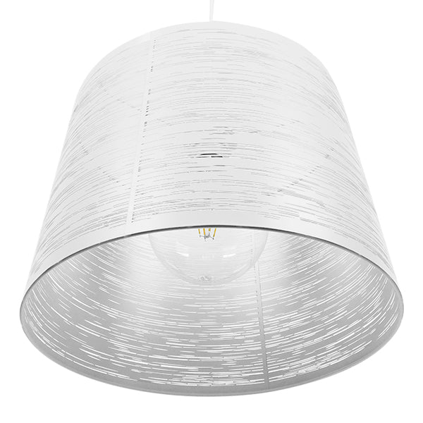 GloboStar® ACCADEMIA 01557 Μοντέρνο Industrial Κρεμαστό Φωτιστικό Οροφής Μονόφωτο 1 x E27 Μεταλλικό Λευκό Καμπάνα Φ35 x Υ25cm - ledmania.gr
