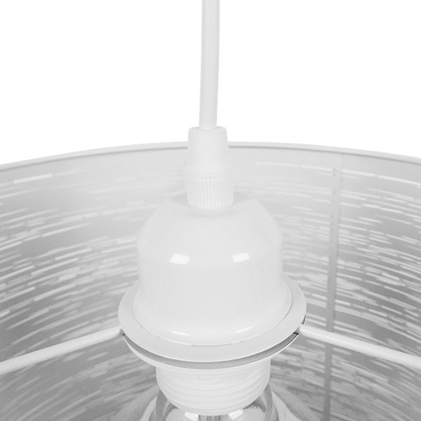 GloboStar® ACCADEMIA 01557 Μοντέρνο Industrial Κρεμαστό Φωτιστικό Οροφής Μονόφωτο 1 x E27 Μεταλλικό Λευκό Καμπάνα Φ35 x Υ25cm - ledmania.gr