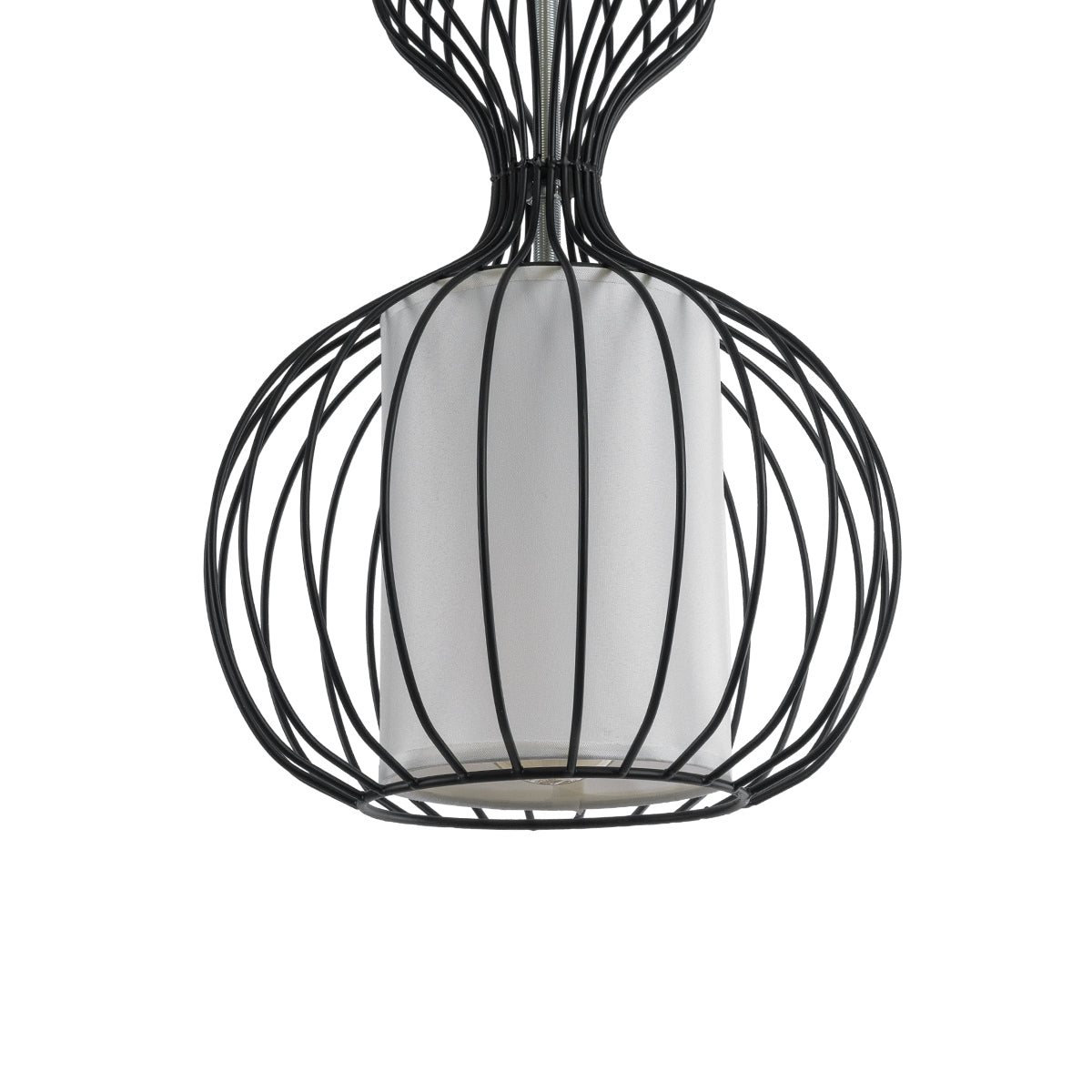 GLOBOSTAR® LILY 01560 Vintage Κρεμαστό Φωτιστικό Οροφής με Ντουί 1 x E27 AC 220-240V IP20 - Μαύρο & Λευκό - Μ25 x Π25 x Υ67cm - ledmania.gr