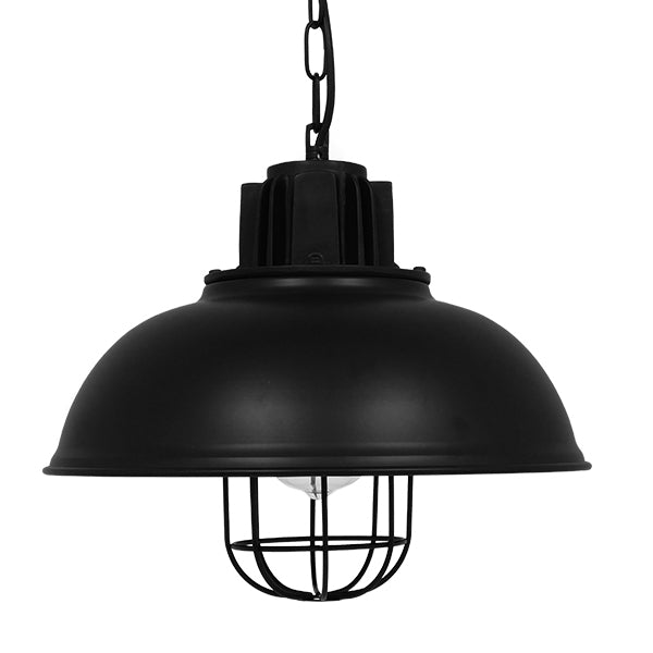 GloboStar® HARROW 01571 Vintage Κρεμαστό Φωτιστικό Καμπάνα Μονόφωτο 1 x E27 IP20 Μαύρο Μέταλλο Μ33 x Π33 x Υ32cm - ledmania.gr