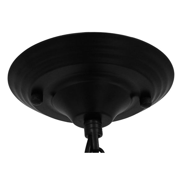 GloboStar® HARROW 01571 Vintage Κρεμαστό Φωτιστικό Καμπάνα Μονόφωτο 1 x E27 IP20 Μαύρο Μέταλλο Μ33 x Π33 x Υ32cm - ledmania.gr