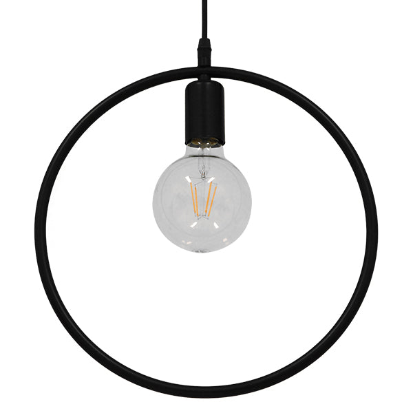 GLOBOSTAR® OMICRON 01578 Μοντέρνο Κρεμαστό Φωτιστικό Οροφής με Ντουί 1 x E27 AC 220-240V IP20 - Μαύρο - Μ33 x Π4 x Υ33cm - ledmania.gr