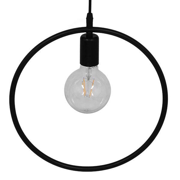 GLOBOSTAR® OMICRON 01578 Μοντέρνο Κρεμαστό Φωτιστικό Οροφής με Ντουί 1 x E27 AC 220-240V IP20 - Μαύρο - Μ33 x Π4 x Υ33cm - ledmania.gr
