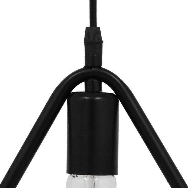 GloboStar® DELTA 01580 Μοντέρνο Κρεμαστό Φωτιστικό Οροφής Μονόφωτο 1 x E27 Μαύρο Μεταλλικό Μ38 x Π4 x Υ33cm - ledmania.gr