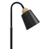 GloboStar® RIBBON 01585 Μοντέρνο Επιδαπέδιο Φωτιστικό Μονόφωτο 1 x E27 IP20 Μαύρο Μέταλλο με Μπεζ Ξύλο - Μ13 x Π13 x Υ164cm - ledmania.gr