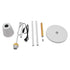 GloboStar® RIBBON 01586 Μοντέρνο Φωτιστικό Δαπέδου Μονόφωτο 1 x E27 Λευκό Μεταλλικό Καμπάνα με Εφέ Ξύλου D13 x H164cm