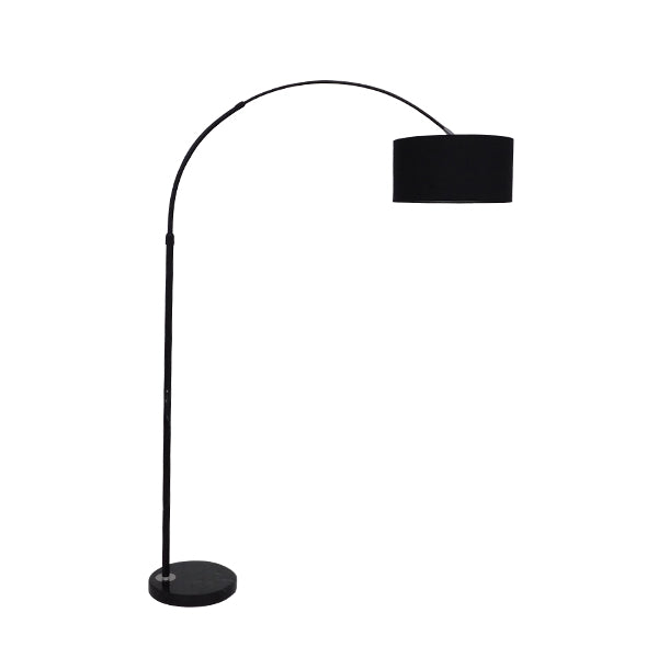 GloboStar® IMPERIAL 01587 Μοντέρνο Επιδαπέδιο Φωτιστικό Μονόφωτο 1 x E27 IP20 Μαύρο Μέταλλο, Μαύρο Ύφασμα με Μαύρο Μάρμαρο - Μ38 x Π38 x Υ172cm - ledmania.gr