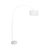 GloboStar® IMPERIAL 01588 Μοντέρνο Επιδαπέδιο Φωτιστικό Μονόφωτο 1 x E27 IP20 Λευκό Μέταλλο, Λευκό Ύφασμα με Γκρι Μάρμαρο - Μ34 x Π34 x Υ172cm - ledmania.gr
