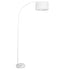 GloboStar® IMPERIAL 01588 Μοντέρνο Επιδαπέδιο Φωτιστικό Μονόφωτο 1 x E27 IP20 Λευκό Μέταλλο, Λευκό Ύφασμα με Γκρι Μάρμαρο - Μ34 x Π34 x Υ172cm - ledmania.gr